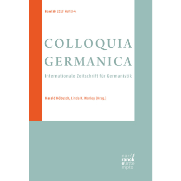 Colloquia Germanica, 50, 3-4 (2017)