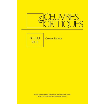 OEUVRES & CRITIQUES, XLIII, 1 (2018)