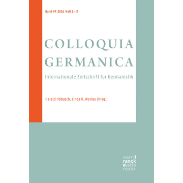Colloquia Germanica, 49, 2-3 (2016)