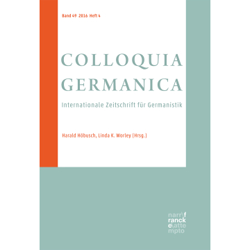 Colloquia Germanica, 49, 4 (2016)