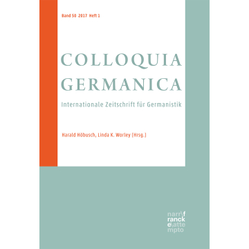 Colloquia Germanica, 50, 1 (2017)