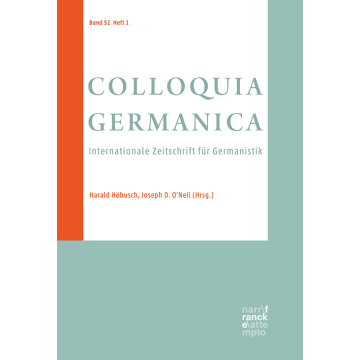 Colloquia Germanica 51, 1 (2020)