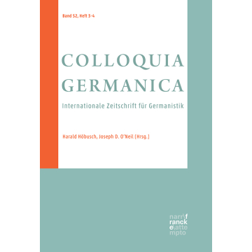 Colloquia Germanica 52, 3-4 (2021)